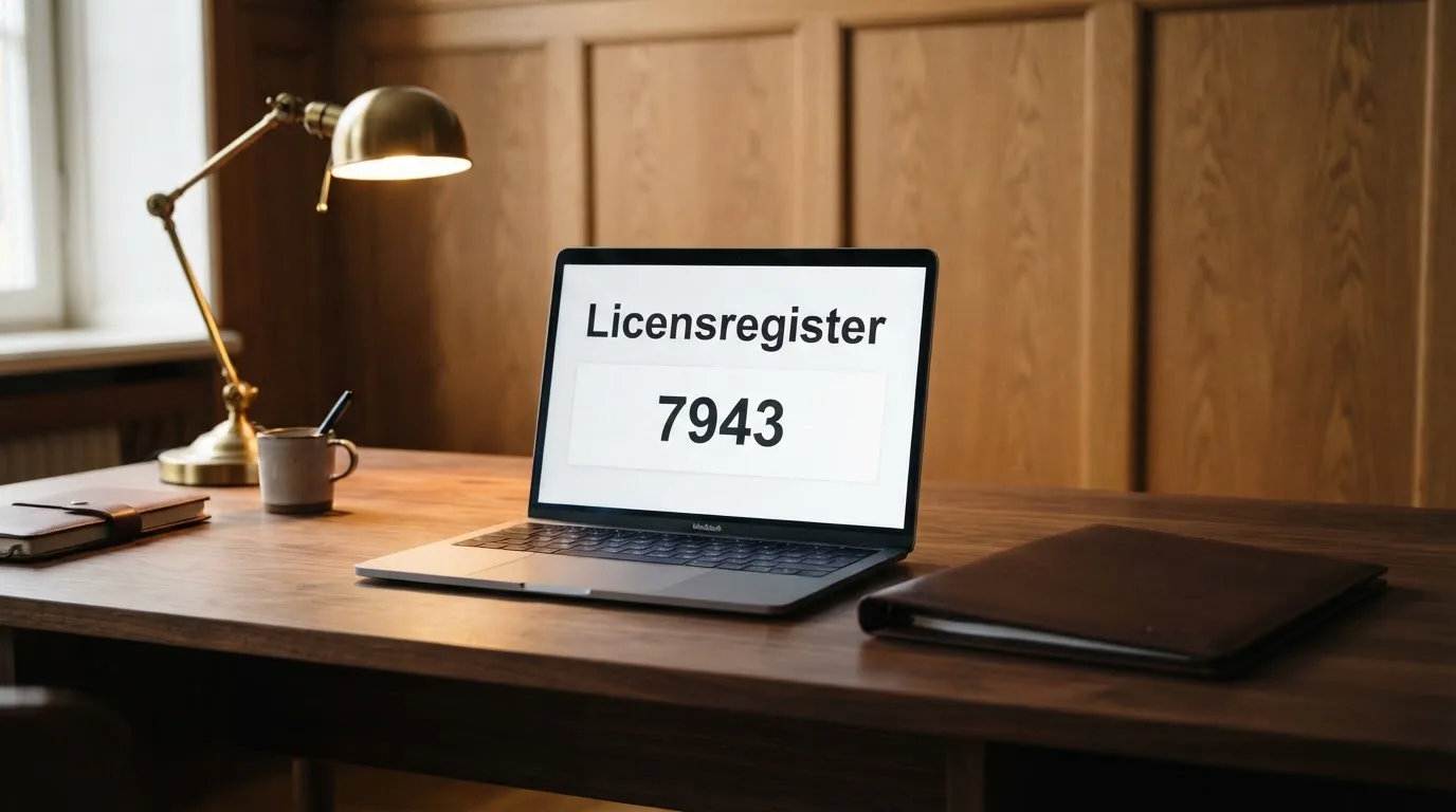 En domarklubba bredvid en sluten läderpärm på ett mörkt bord, ekpanel bakom — svenska casinon med apple pay